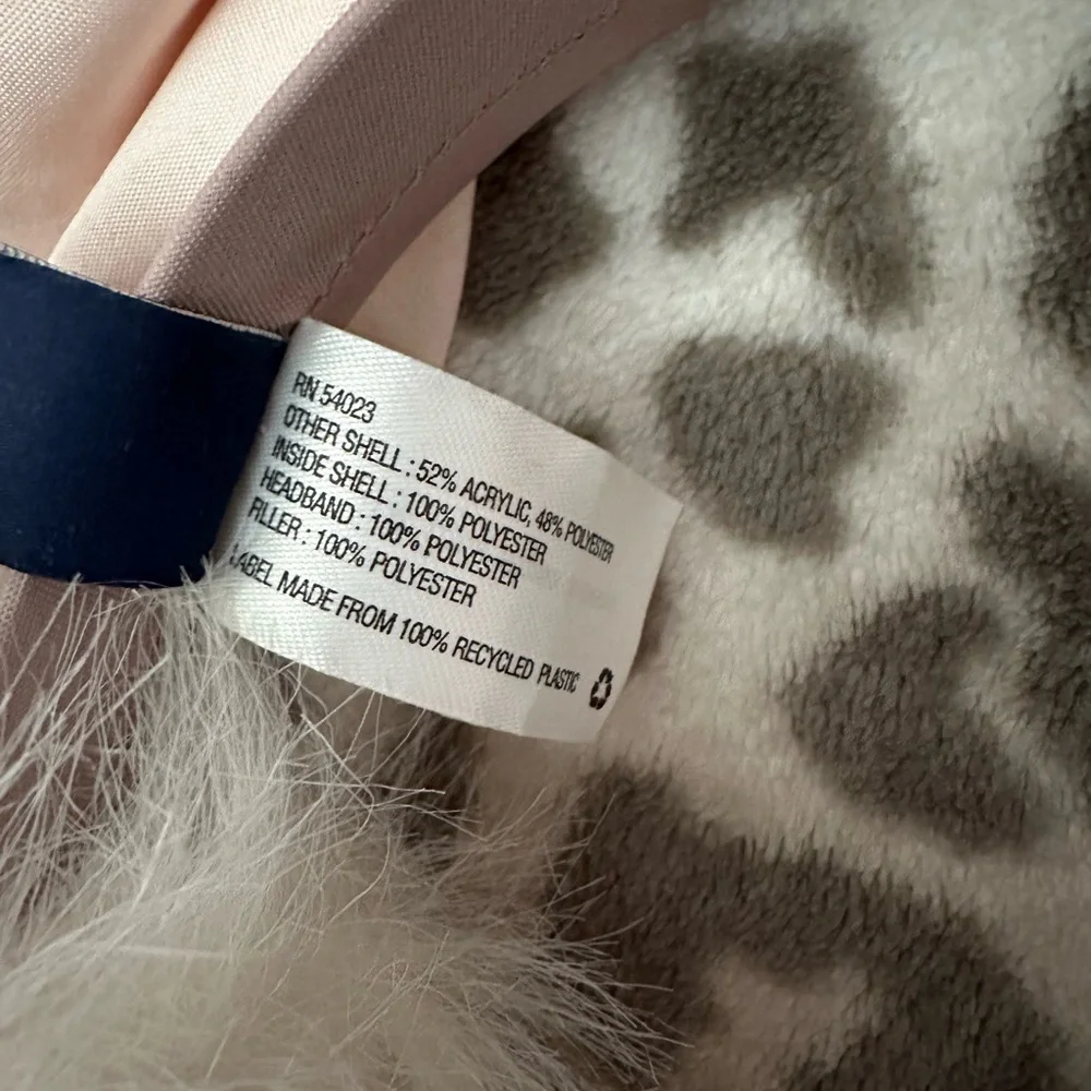 GapKids Bow Ribbon Faux Fur Earmuffs in Pink White One Size